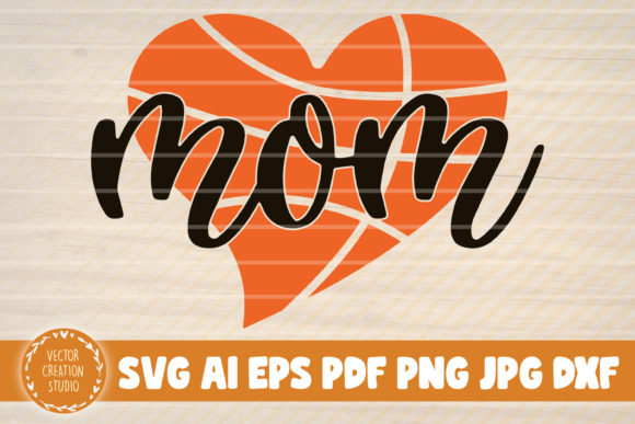 Basketball Mom Heart Graphics for Crafts