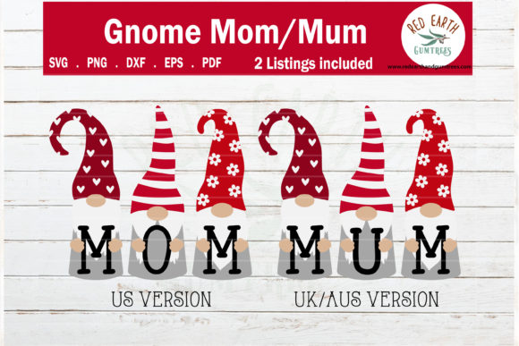 Gnome Mom Graphics for Crafts and Mother's Day Creations