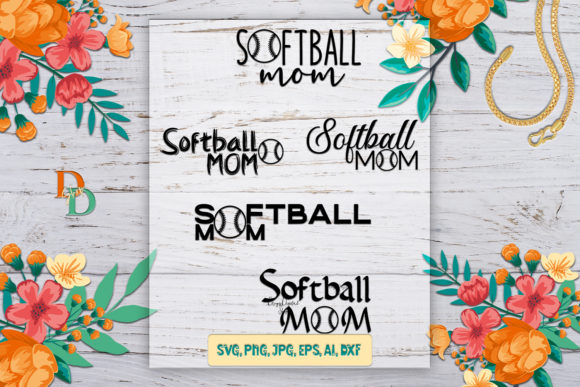 Sport Softball Mom Bundle for Crafts and Graphics