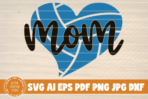 Volleyball Mom Heart Graphics for Crafts